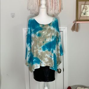 Freeloader Flowy Tie Dye Poncho Top